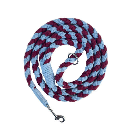 Rope Leash - Blue & Burgundy