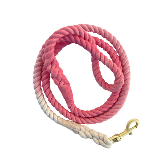 Rope Leash - Pink & White